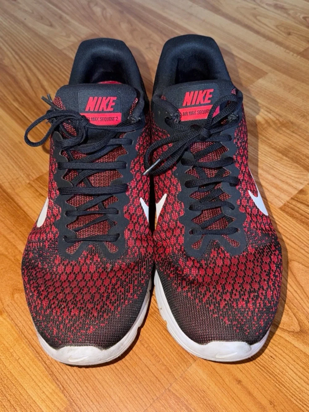Nike Red and Black Knit Running Sneakers